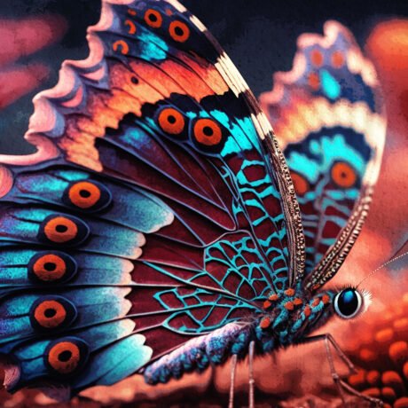 Butterfly With Bright Blue Orange Wings copy 2