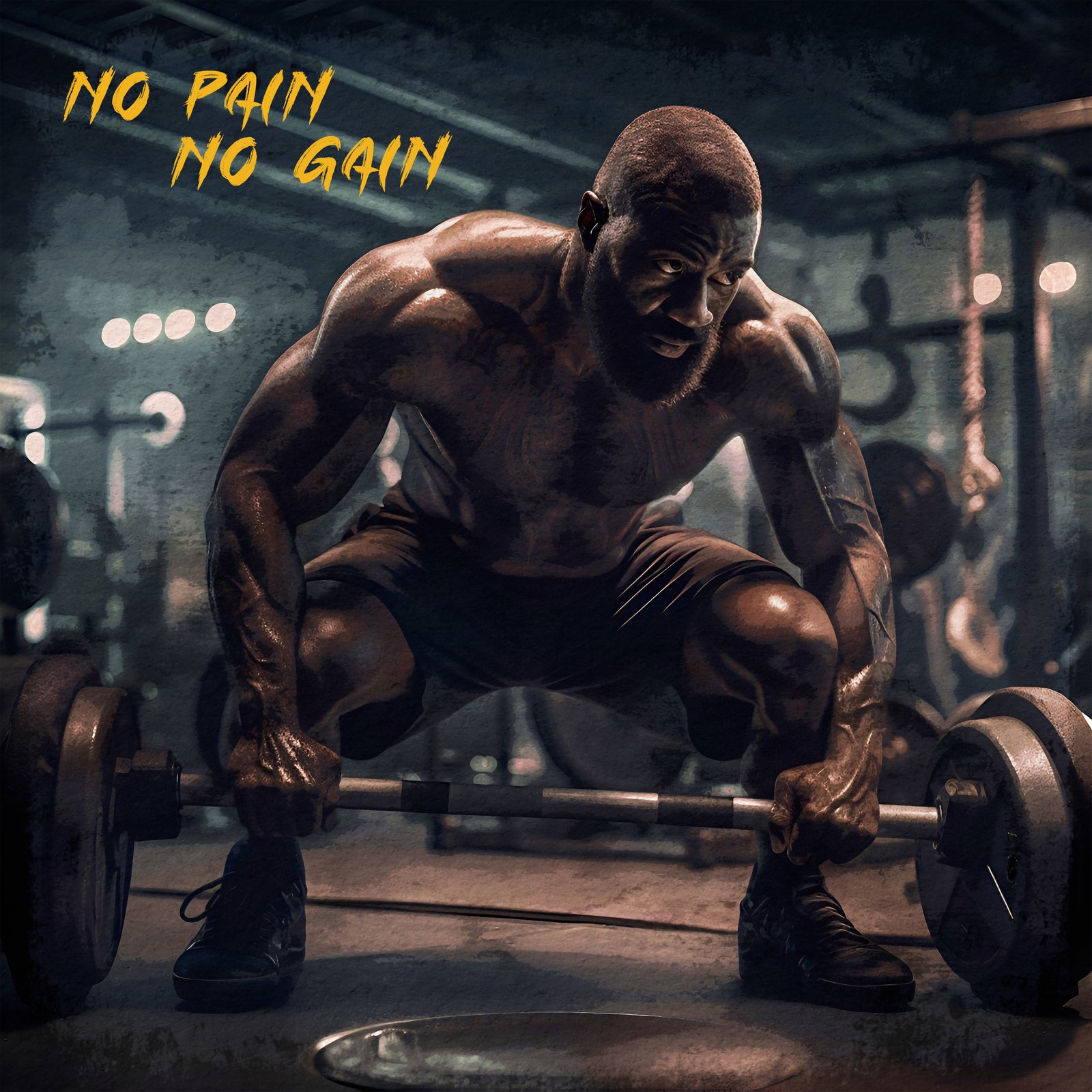 Muscular man lifting a barbell in the gym. Crossfit.